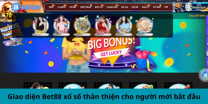 Giao diện Bet88 xổ số thân thiện cho người mới bắt đầu